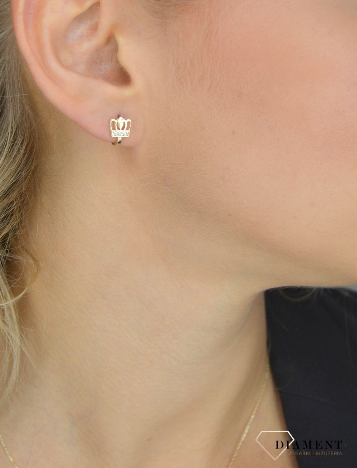 złote Kolczyki angielskie zapięcie KL9849 próby 0.585, dla kobiety, z cyrkoniami, angielskie, żółte złoto, z wieloma kamieniami, na Prezent.jpg